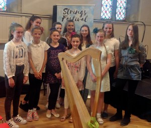image of the harpists at the Strings Festival Ballinasloe 2017